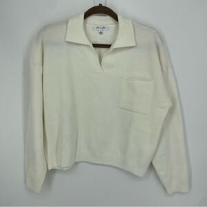 Cloud Ten white knit sweater top Sz L‎